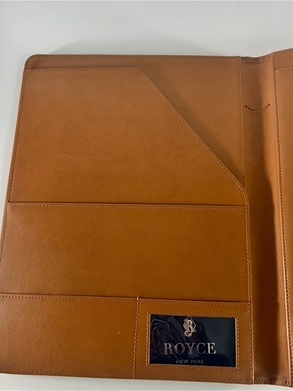 Leather Portfolio Folder in Cognac Brown